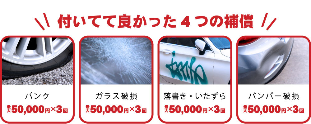 付いてて良かった4つの補償